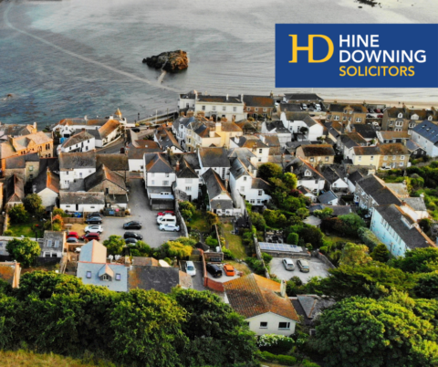Aerial view of houses in Marazion. There are affordable housing schemes in Cornwall for local residents and first time buyers.